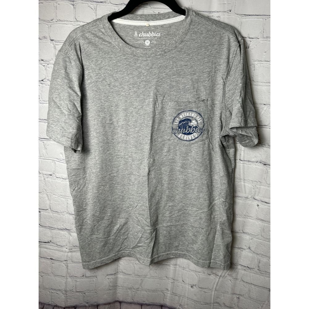 Chubbies Mens Gray The Weekend Has Arrived Graphic Pocket T-Shirt Size M